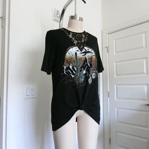 Lace-Inset Desert Graphic Tee